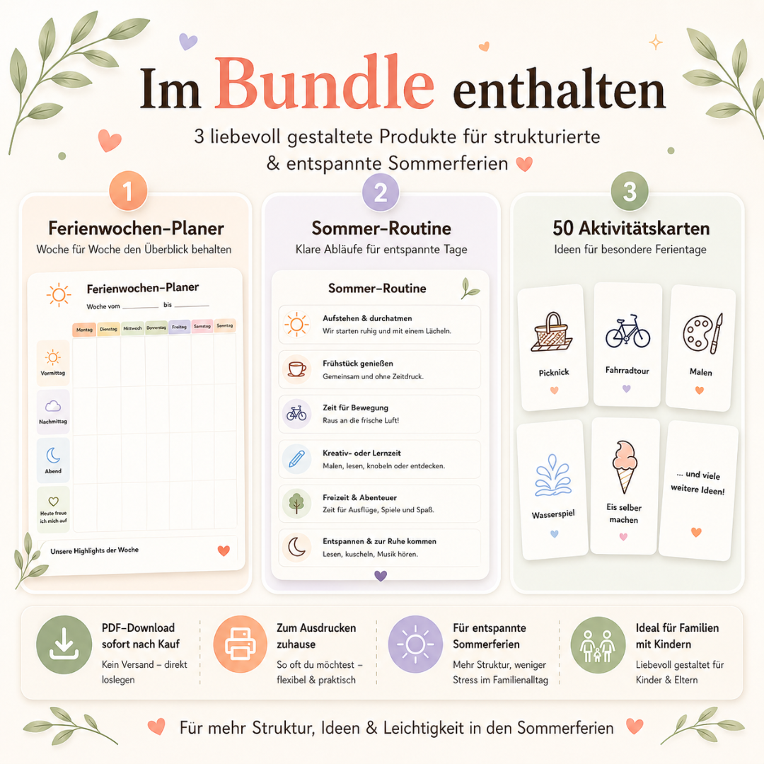 Sommerferien Planer für Kinder