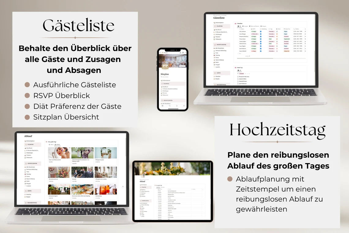 💍 Ultimativer Hochzeitsplaner – All-in-One Notion Template