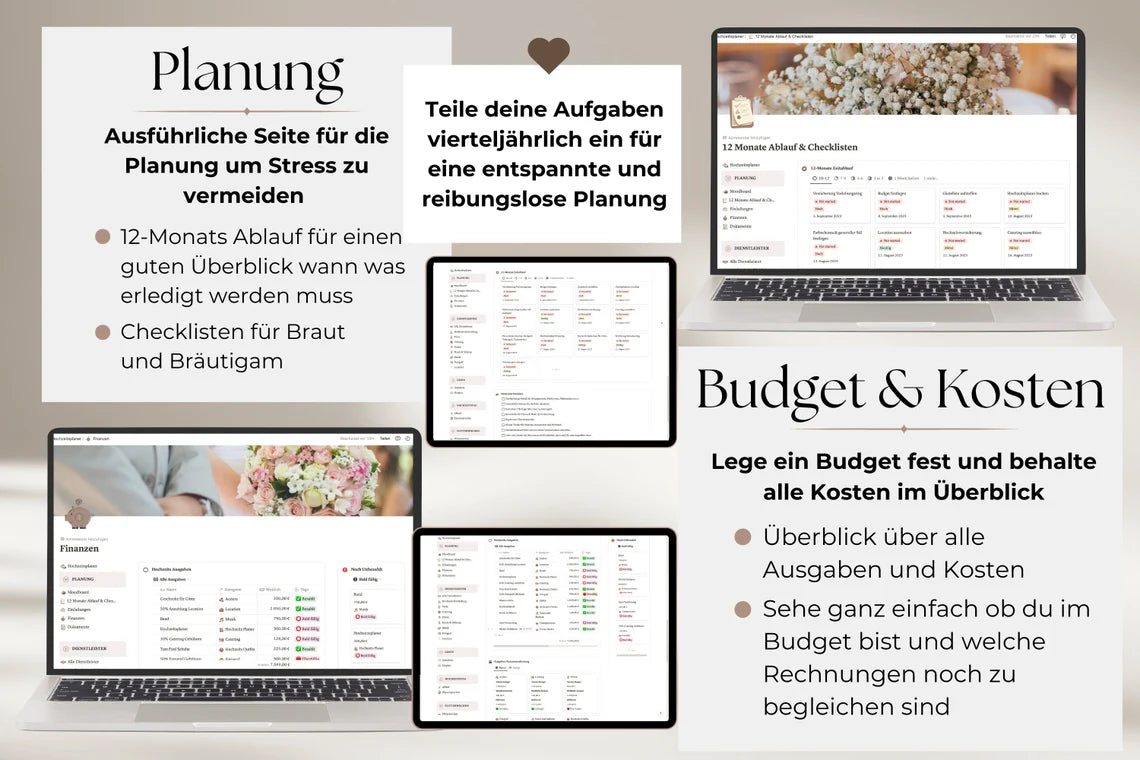 💍 Ultimativer Hochzeitsplaner – All-in-One Notion Template